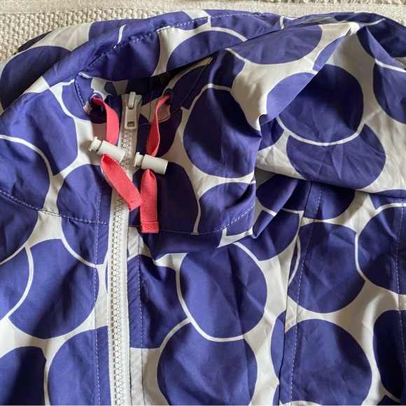 Boden Purple Dot Anorak With Hood, 1/4 Zip, Elastic at Sleeves and bottom Sz 10 - Picture 4 of 6